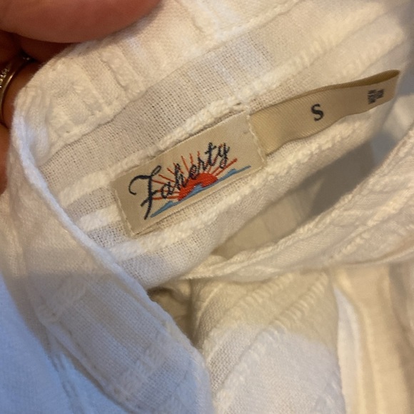 Faherty Isha Dress 100% Organic Cotton Sz S White - Picture 4 of 5